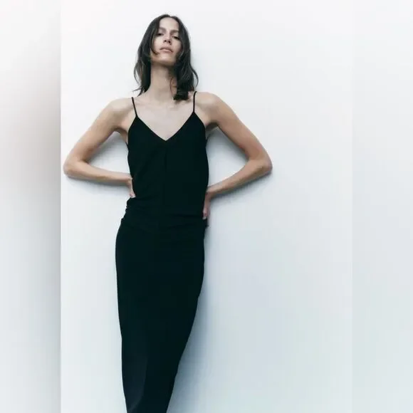 ZARA LONG COCOON DRESS - Picture 2 of 9